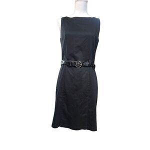AGB classic belted short sleeve cotton / spandex blend knee length dress size 6